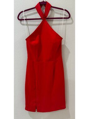 Amanda Uprichard Red Halter Mini Dress Size S